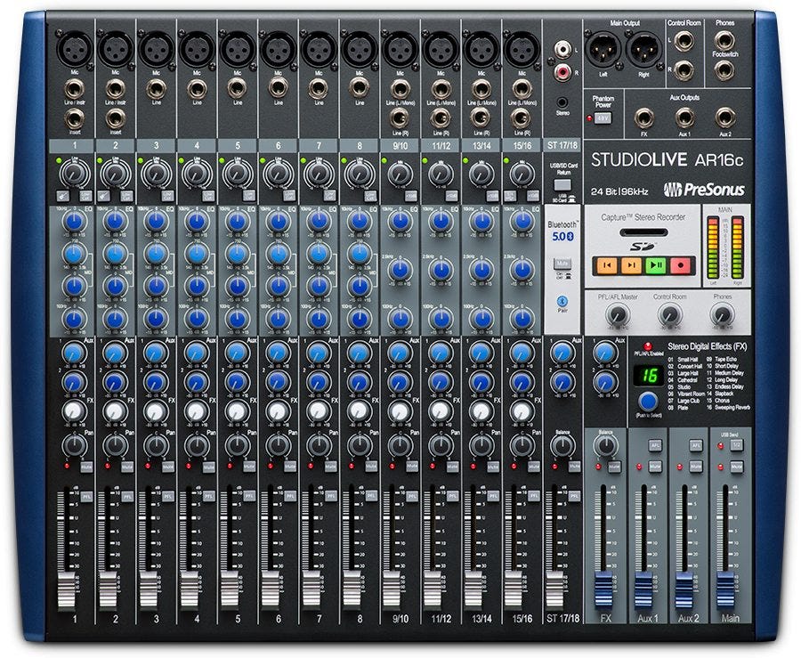 Presonus StudioLive AR16C USB-C Recording Mixer w/Studio One + Ableton Live Lite