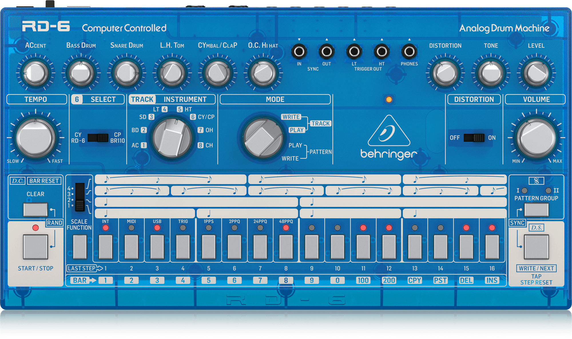 Behringer RD6-BB Analog Drum Machine - Blueberry