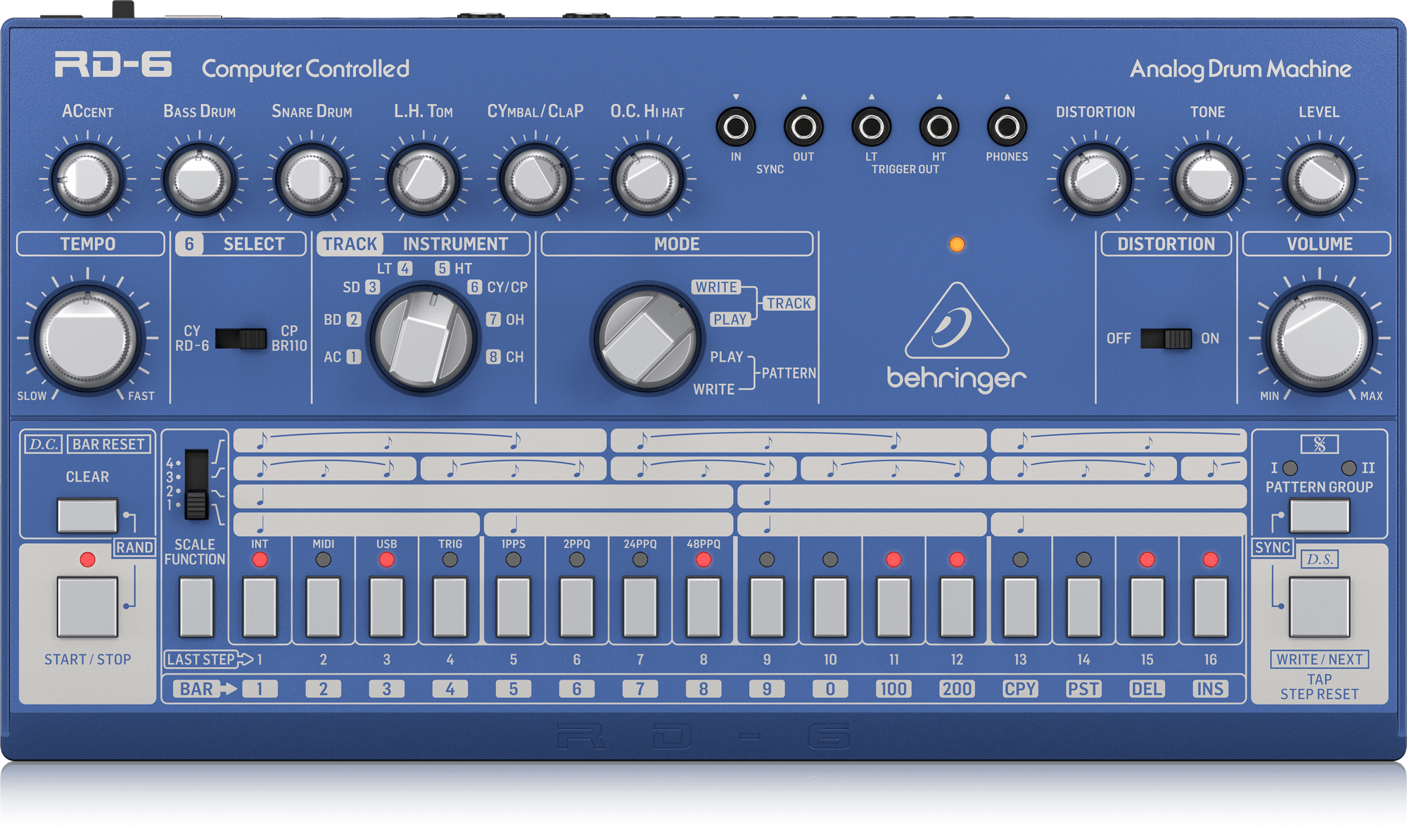 Behringer RD6-BU Analog Drum Machine - Blue