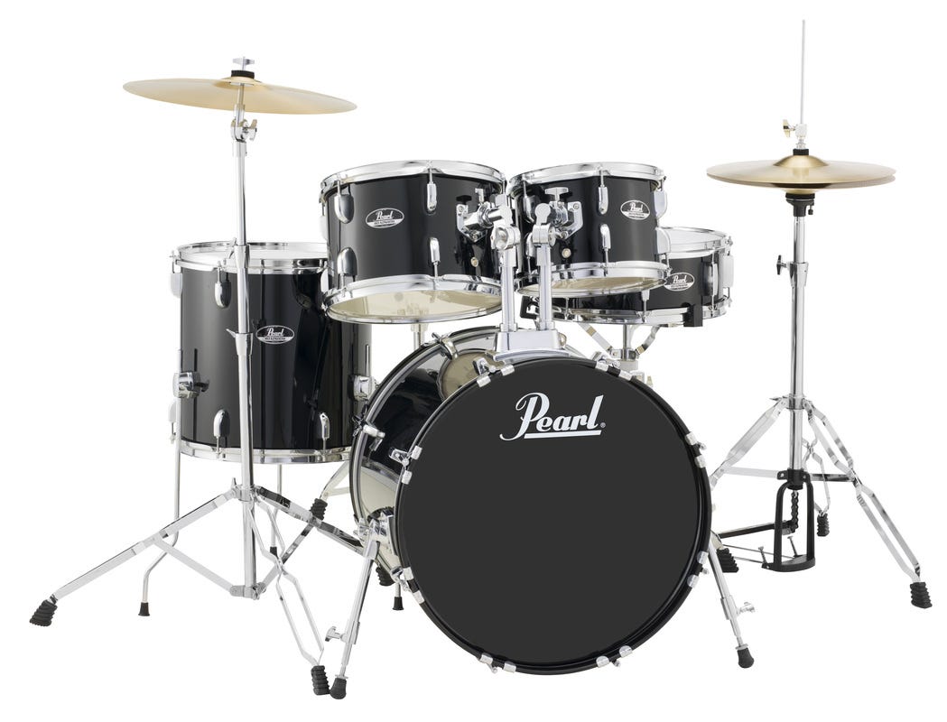 Pearl Roadshow 22" Fusion Plus Drum Kit w/Cymbals and Hardware - Black