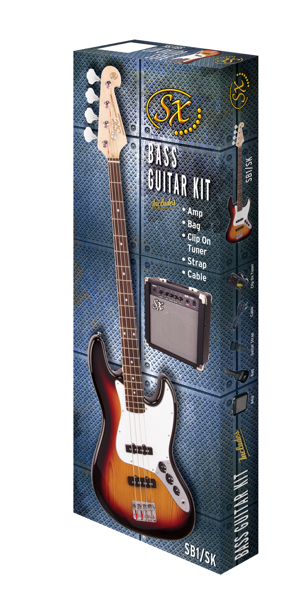 SX SB1SKB "JB" Style Bass Package - Black
