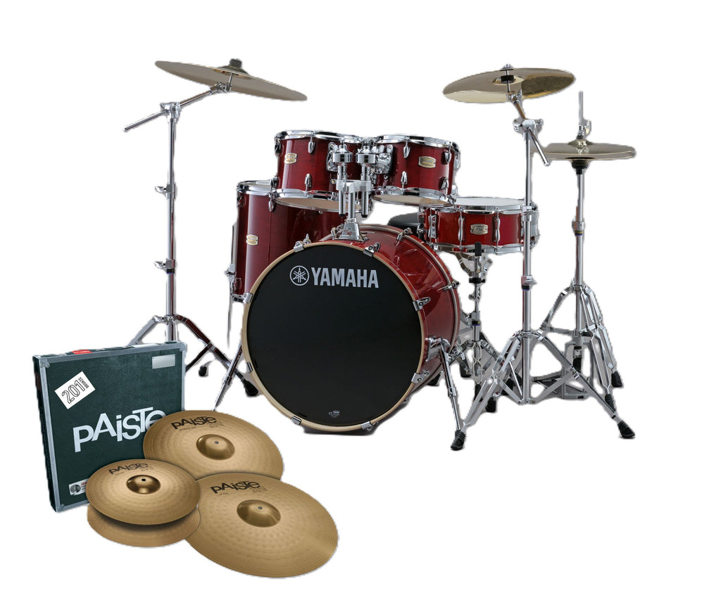 Yamaha Stage Custom Next Stage EURO Drum Kit w/780HW Pack + Cymbals - Cranberry Red