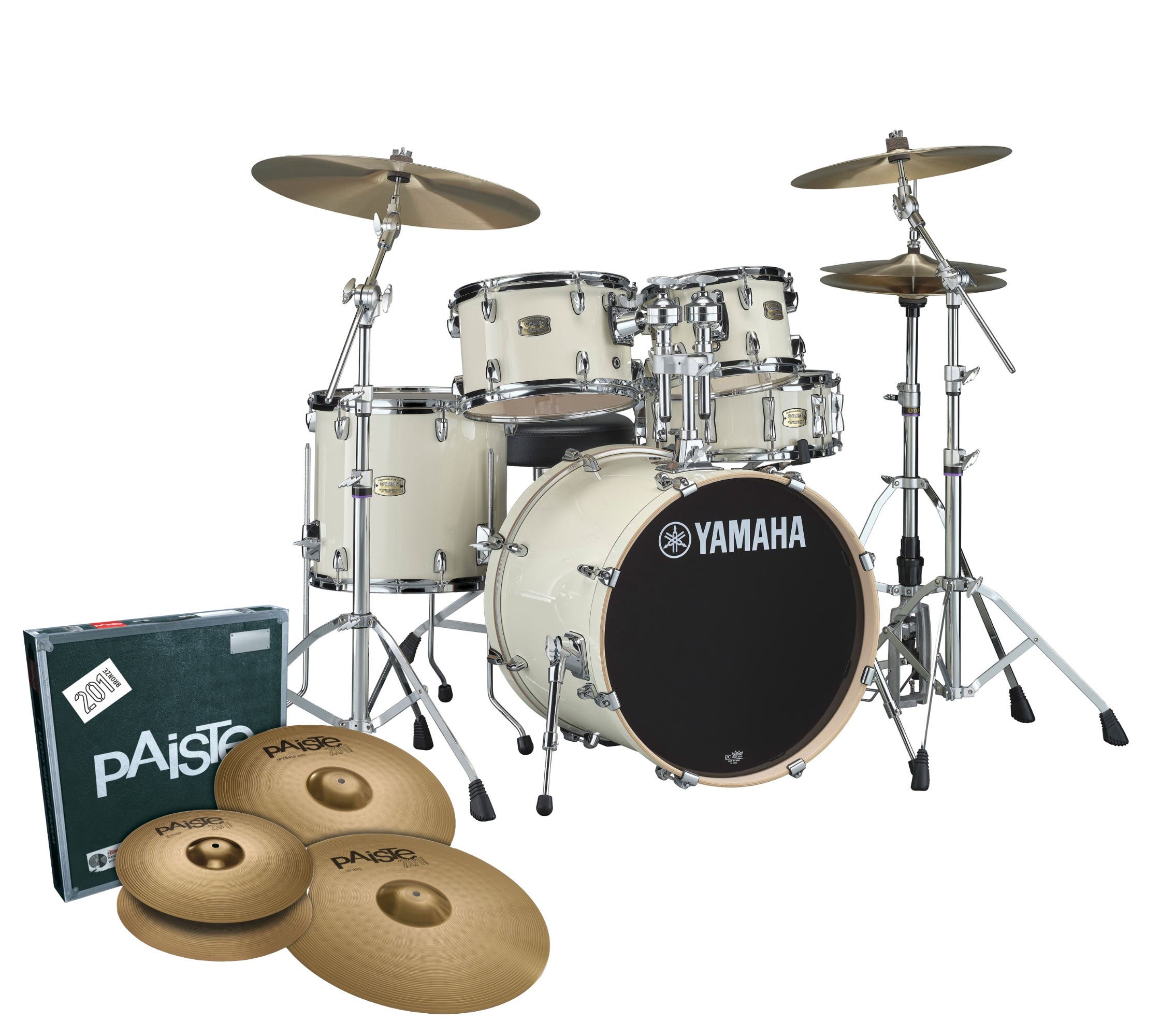Yamaha Stage Custom Next Stage FUSION Drum Kit w/780HW Pack + Cymbals - Classic White
