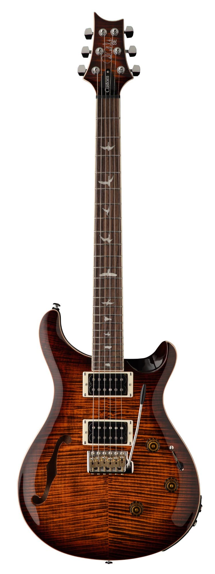 Paul Reed Smith (PRS) SE Custom 24 Semi Hollow Piezo - Orange Tiger Smoke Burst