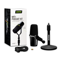 Shure Motiv MV7+ Dual Output Podcast Microphone Bundle w/Stand - Black