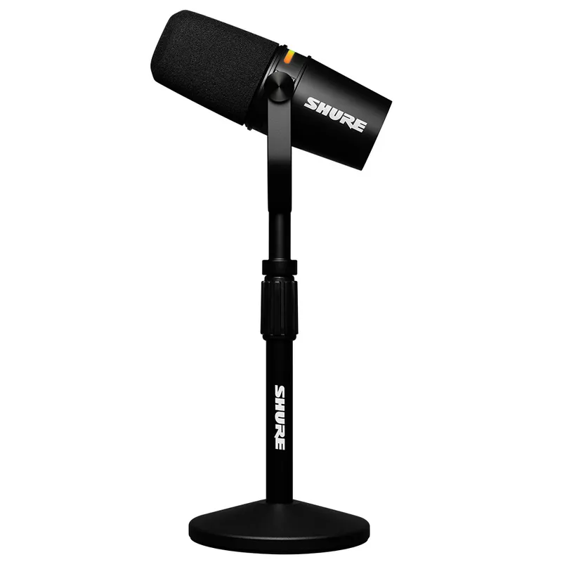 Shure Motiv MV7+ Dual Output Podcast Microphone Bundle w/Stand - Black