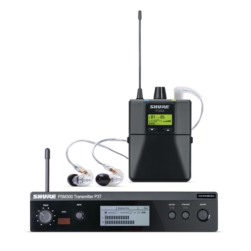 Shure PSM300 Wireless System w/SE215 Sound Isolating Earphones (J10 Band)