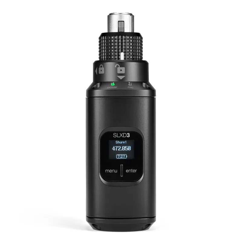 Shure SLXD3 Plug-On Digital Wireless Transmitter with XLR Connector - Frequency L57 = 650-694MHz
