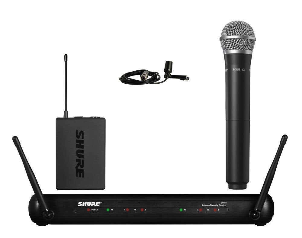 Shure SVX 288 Dual Wireless Lapel and Handheld Mic System