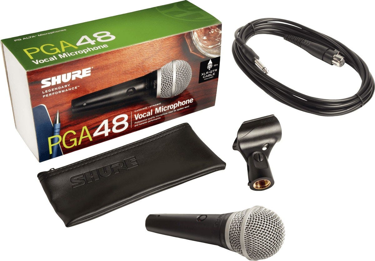 Shure PGA48QTR Handheld Vocal Microphone w/ 1/4" cable