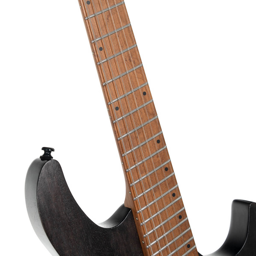 Cort Space G6MS Headless Multi-Scale Electric Guitar - Semi-Gloss Trans Black