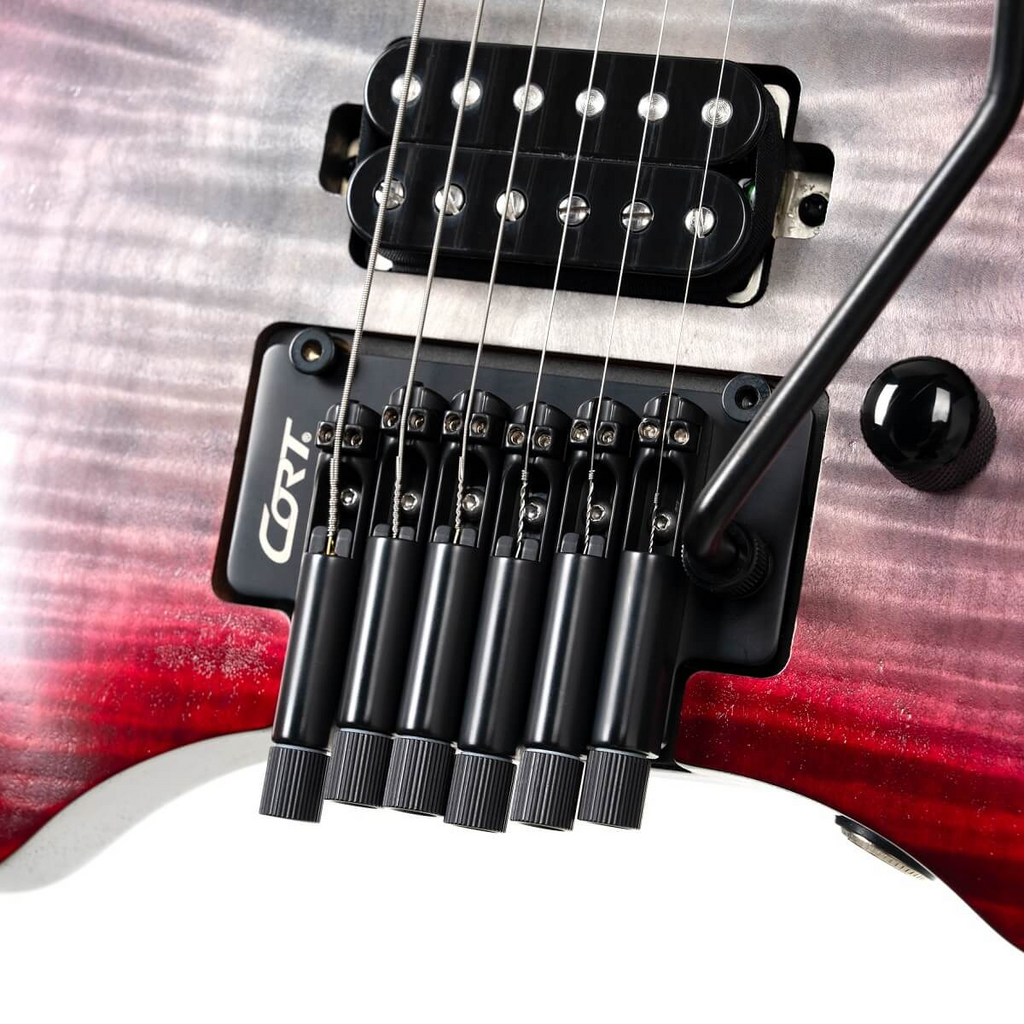 Cort Space G6TR Headless Electric Guitar - Semi-Gloss Lava