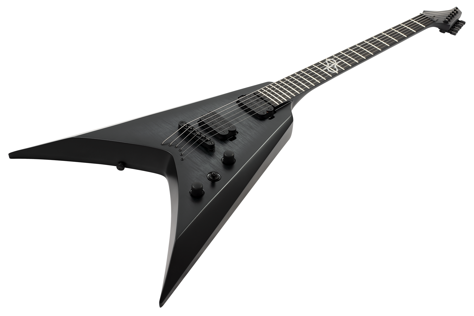 Solar V2.6FBB Baritone Electric Guitar w/Bag - Flame Black Burst