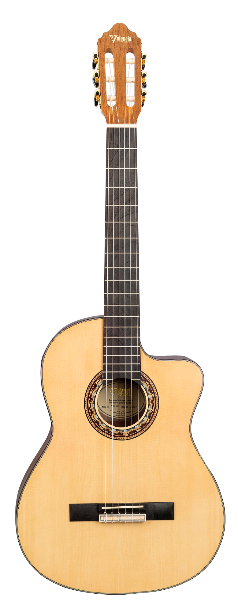 Valencia VC304CE Classical Guitar w/Cutaway and Pickup - Natural