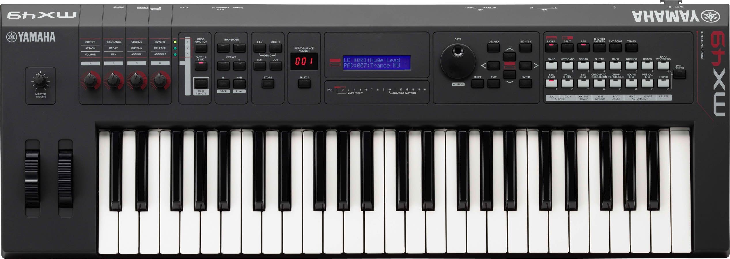 Yamaha MX49 BK 49-note Synthesiser w/Motif Sounds - Black